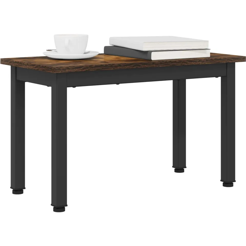 vidaXL Salontafel Rook Eik 60 x 30 x 36 cm Bewerkt hout grijs, foto 2