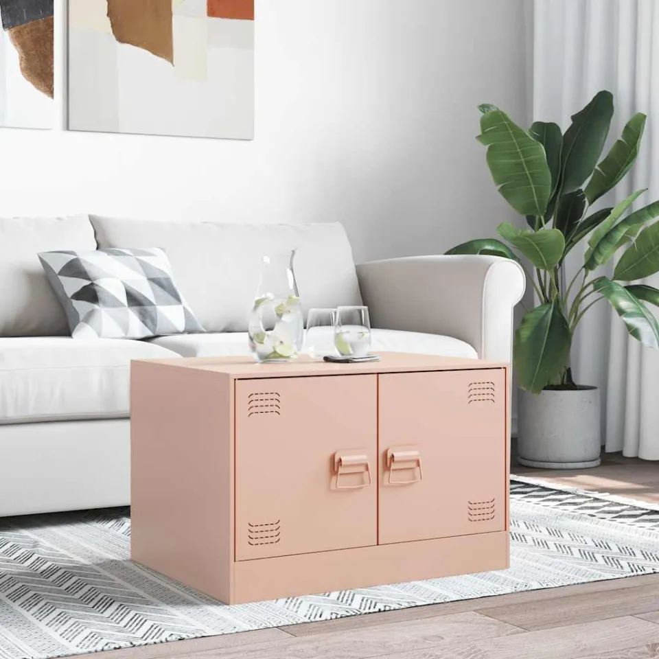 vidaXL Salontafel 67x50x44 cm staal roze, foto 2