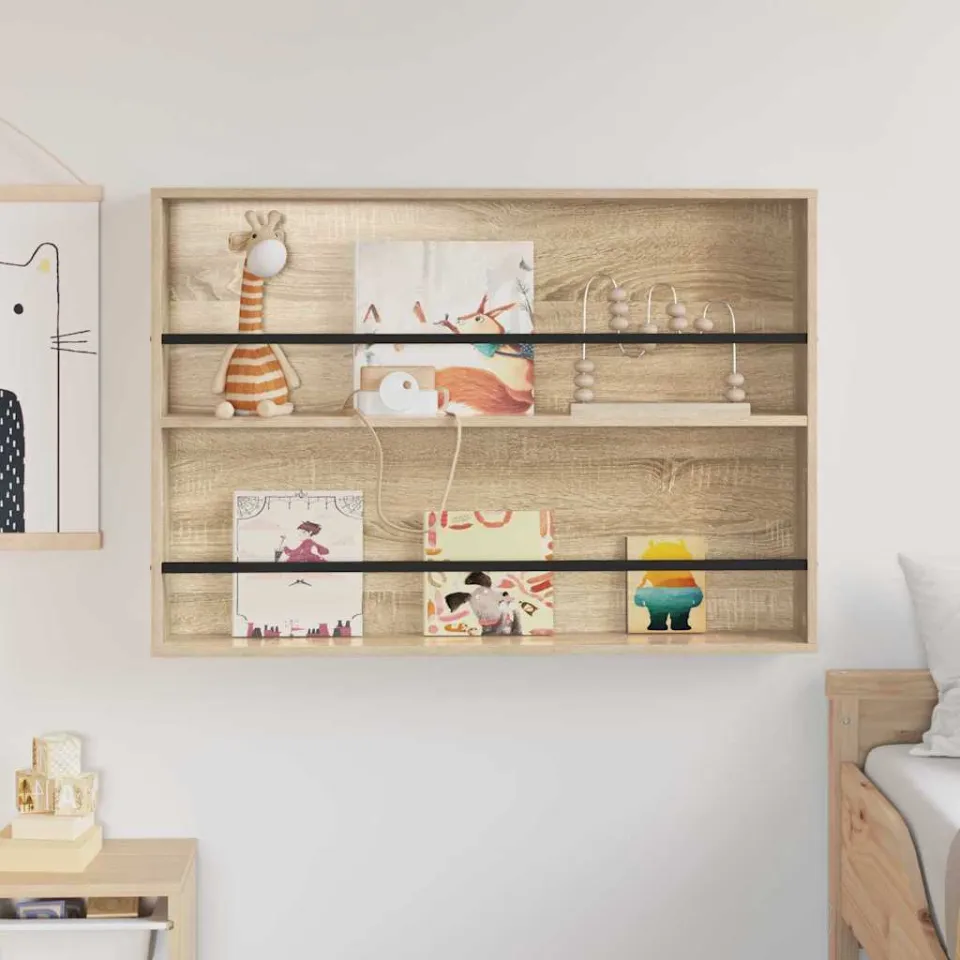 vidaXL Tijdschrift Rek Sonoma Eiken 100 x 12 x 70 cm Bewerkt hout, foto 4