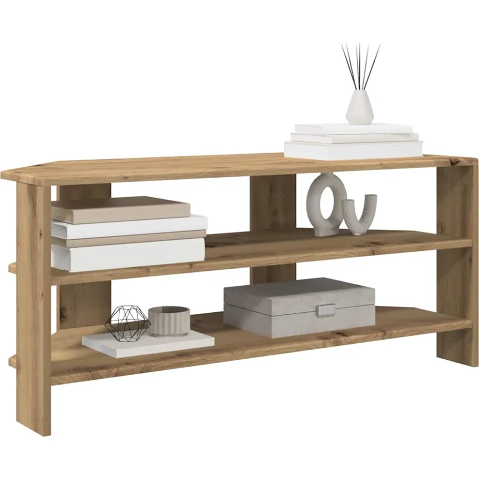 vidaXL HoekTVKast 100 x 40,5 x 45 cm Artisanaal eiken Bewerkt hout Bruin