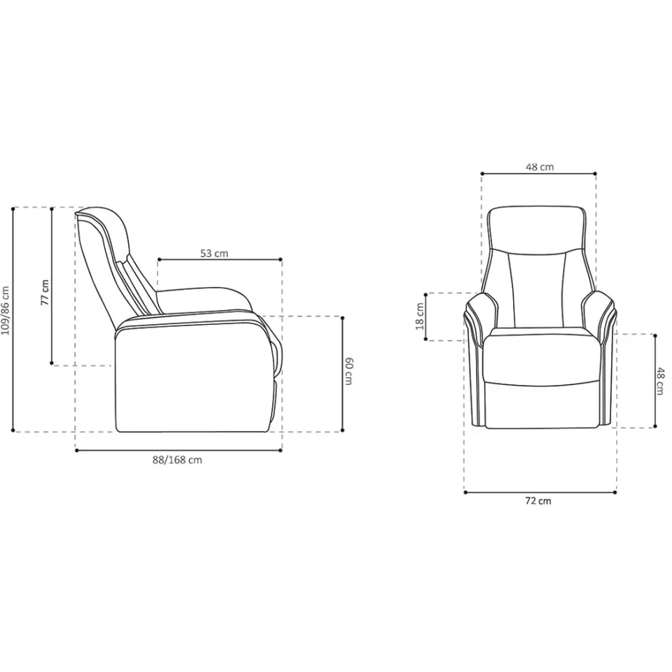 relaxfauteuil Francine zwart, foto 7