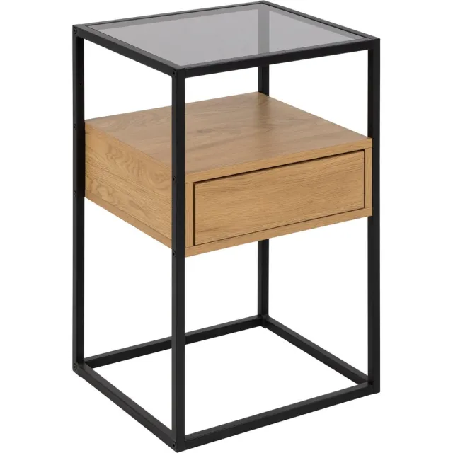 Nachtkastje Hibernia Smoke Glas Bruin - Giga Living