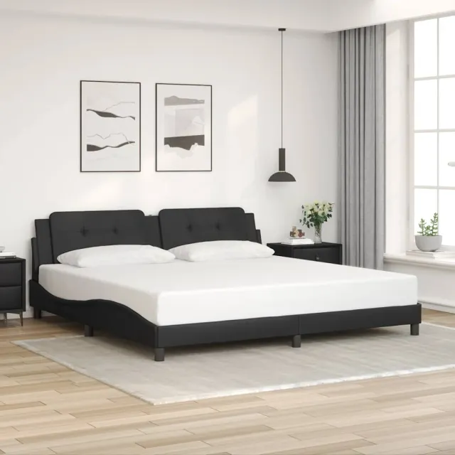 vidaXL Bedframe zonder matras "Zadar" kunstleer zwart 200x200 cm