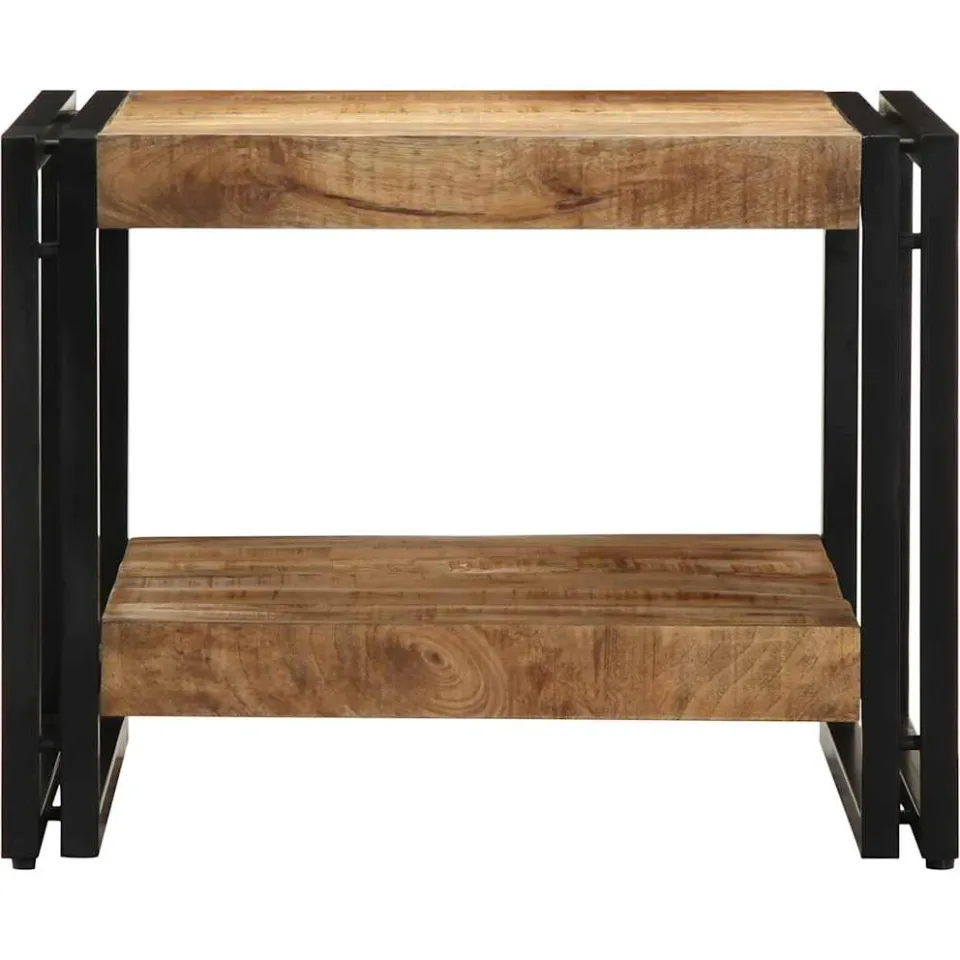 vidaXL Salontafel 50x50x38 cm massief ruw hout mango bruin, foto 2