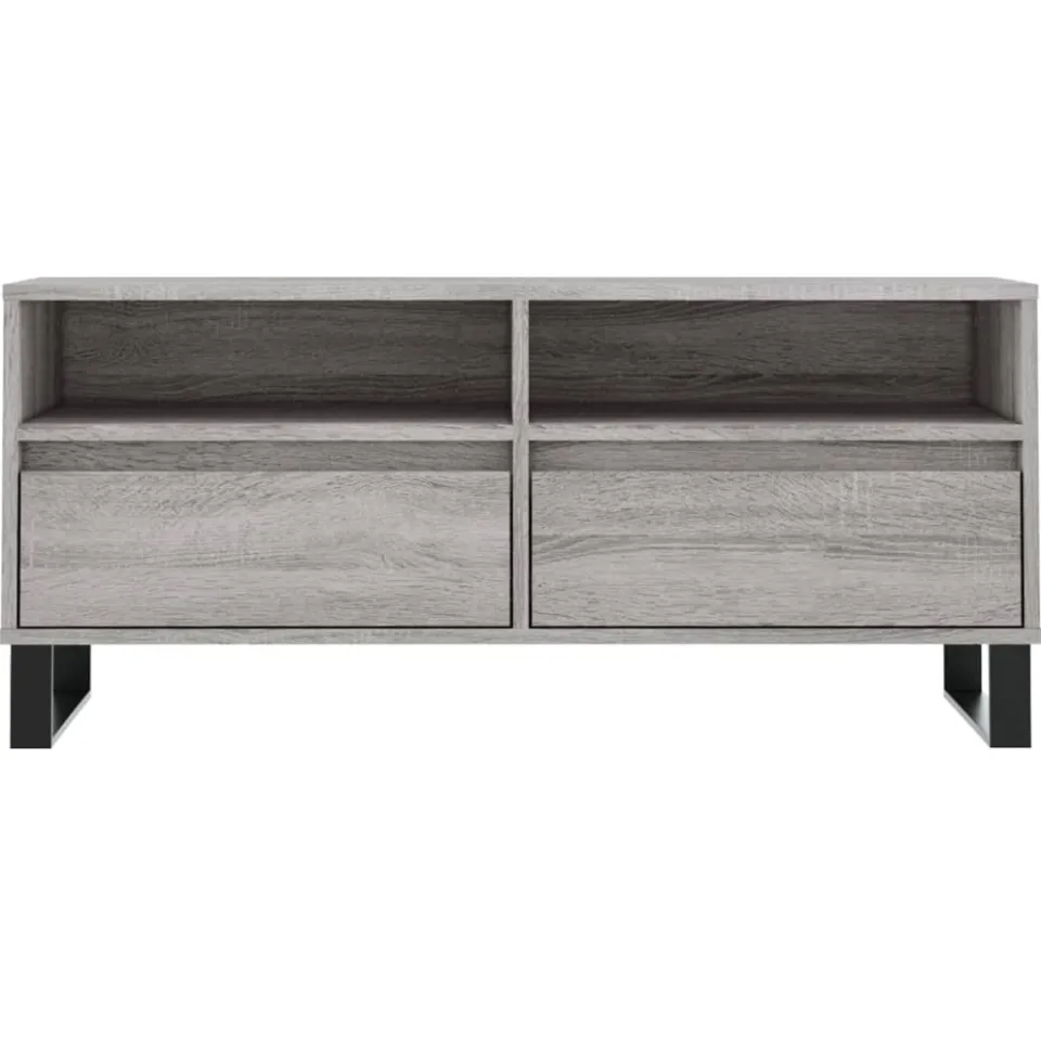 vidaXL Tv-meubel 100x34,5x44,5 cm bewerkt hout grijs sonoma eikenkleur