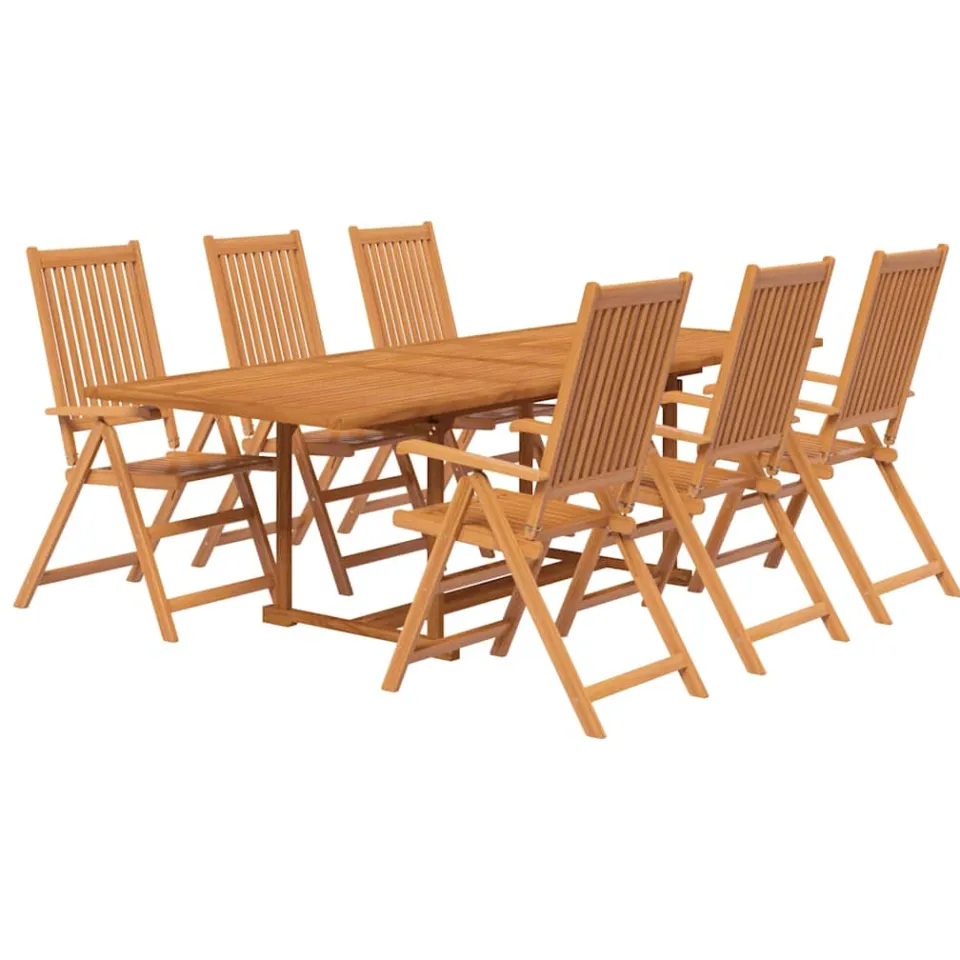 vidaXL 7-delige Tuinset massief acaciahout 160-240 cm Bruin