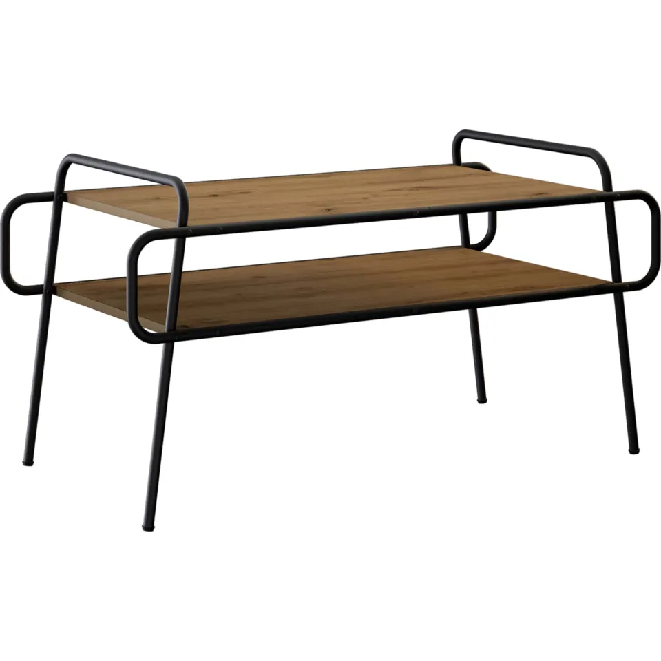 vidaXL Salontafel Artisanaal eiken 100 x 50 x 51 cm Bewerkt hout, foto 3