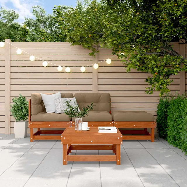 vidaXL Tuin loungeset 4 st Wasbruin Massief grenenhout bruin, foto 2