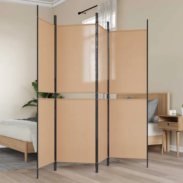 vidaXL 4-Panel Room Divider Beige 200 x 180 cm Stof, foto 2