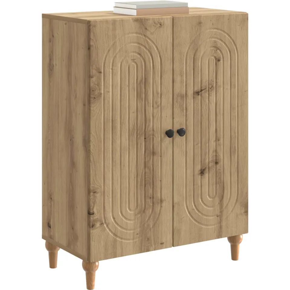 vidaXL Dressoir Artisanaal eiken 66 x 34,5 x 90 cm Bewerkt hout Bruin