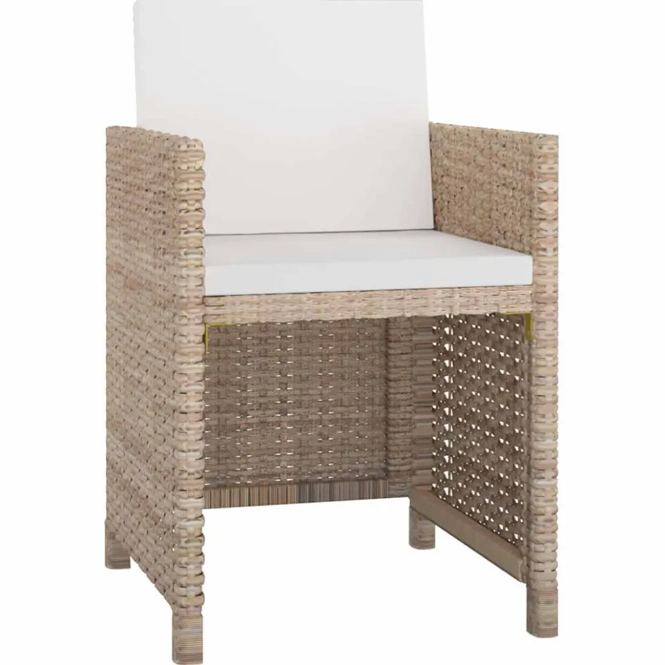 vidaXL 11-delige Tuinset met kussens poly rattan beige, foto 3