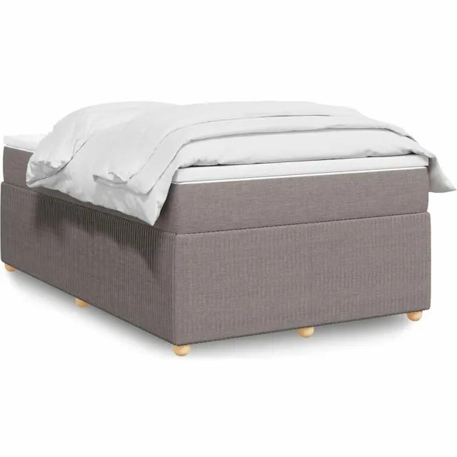 vidaXL Boxspring met matras stof taupe 120x200 cm
