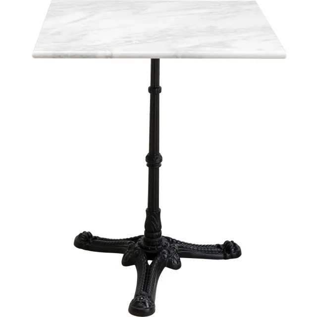 Kare Design Eettafel Bistrot vierkant 60x60cm wit marmer Kare Design Zwart-wit
