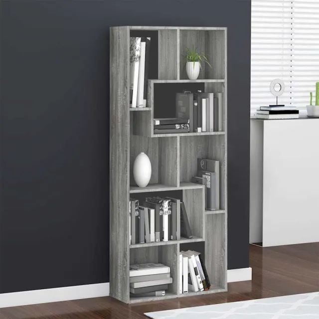 vidaXL Boekenkast 67x24x161 cm bewerkt hout grijs sonoma eikenkleurig, foto 2