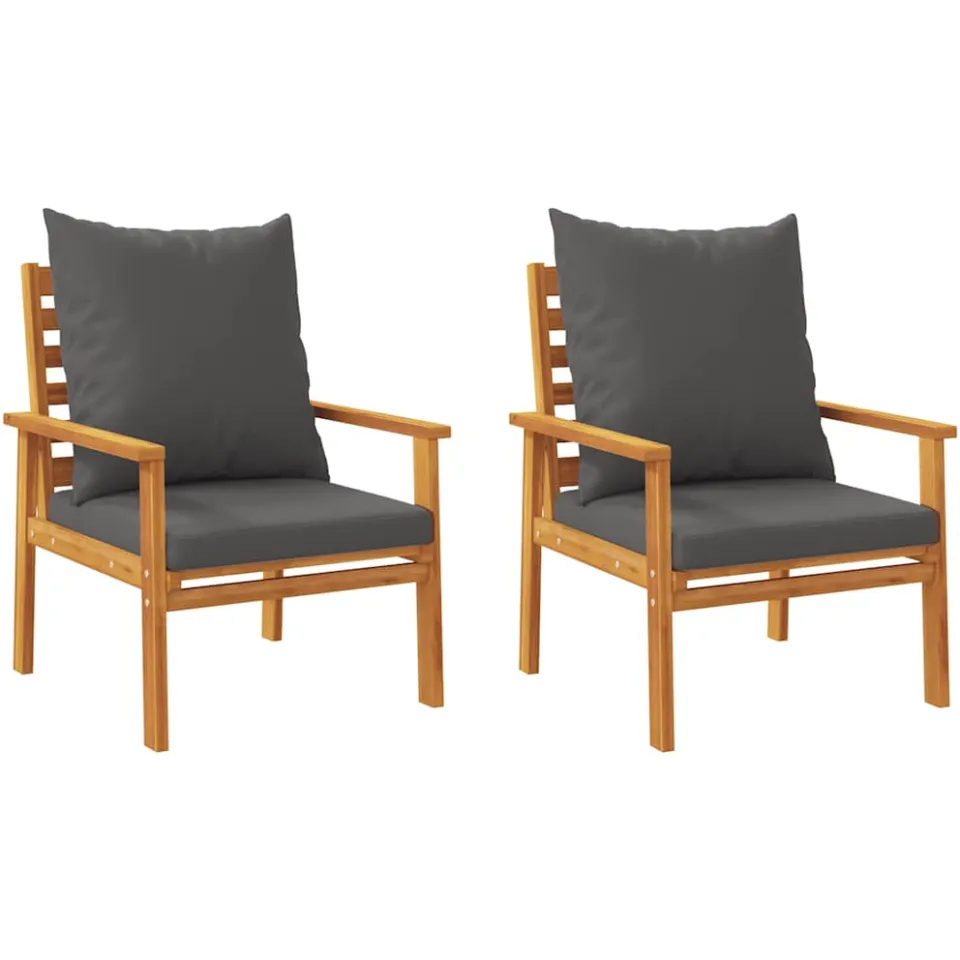 vidaXL 3-delige Loungeset met kussens massief acaciahout bruin, foto 3