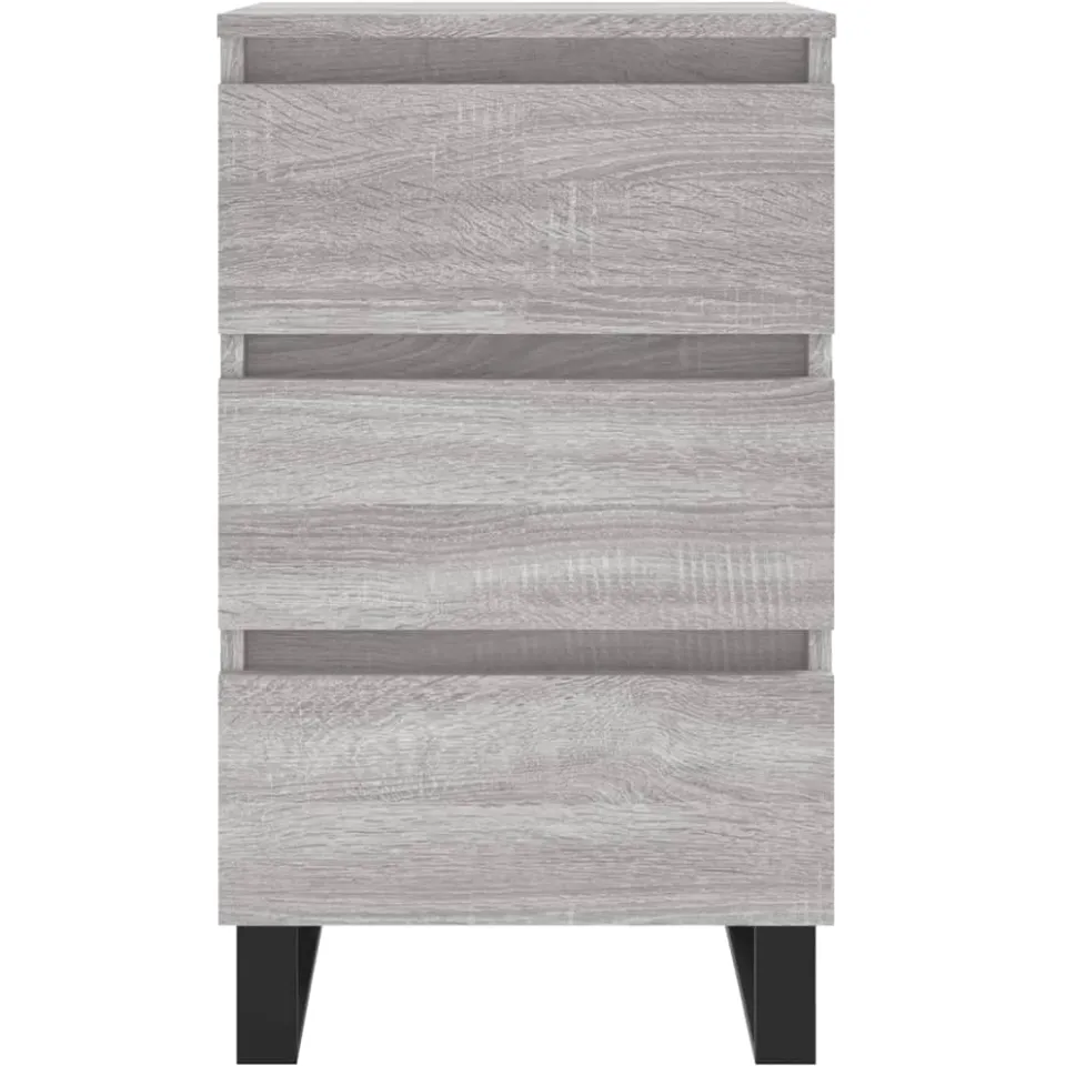 vidaXL Nachtkastjes 2 st 40x35x69 cm bewerkt hout grijs sonoma eiken