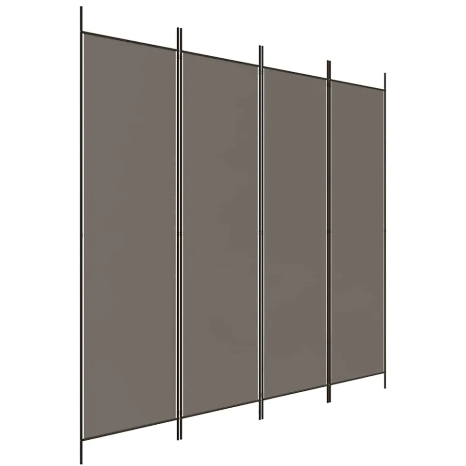 vidaXL Kamerscherm met 4 panelen 200x220 cm stof antracietkleurig, foto 3
