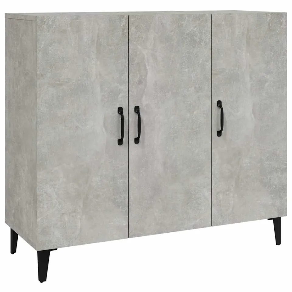 vidaXL Dressoir 90x34x80 cm bewerkt hout betongrijs grijs