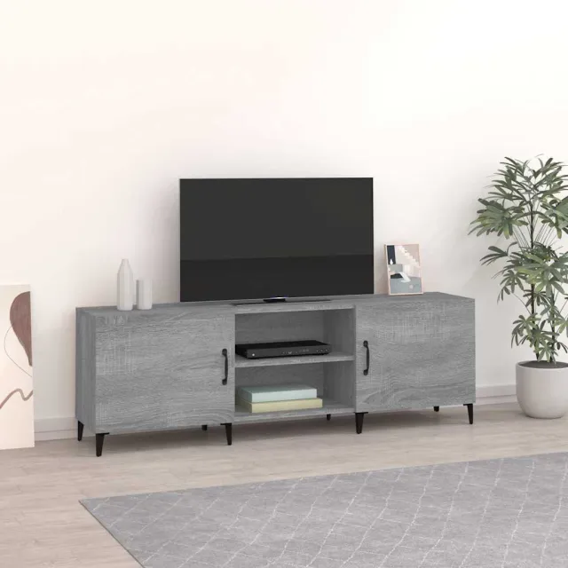 vidaXL Tv-meubel 150x30x50 cm bewerkt hout grijs sonoma eikenkleurig, foto 2