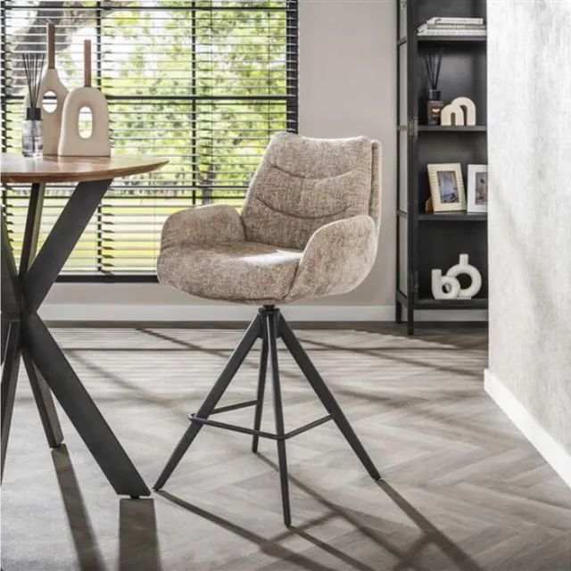 Meubelplaats Barstoel lounge. VPE2 - Rich zandkleur - barstoelen set van 2 Naturel
