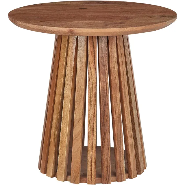 Beliani MESILLA - Ronde salontafel - Donkerhout - Acaciahout Bruin