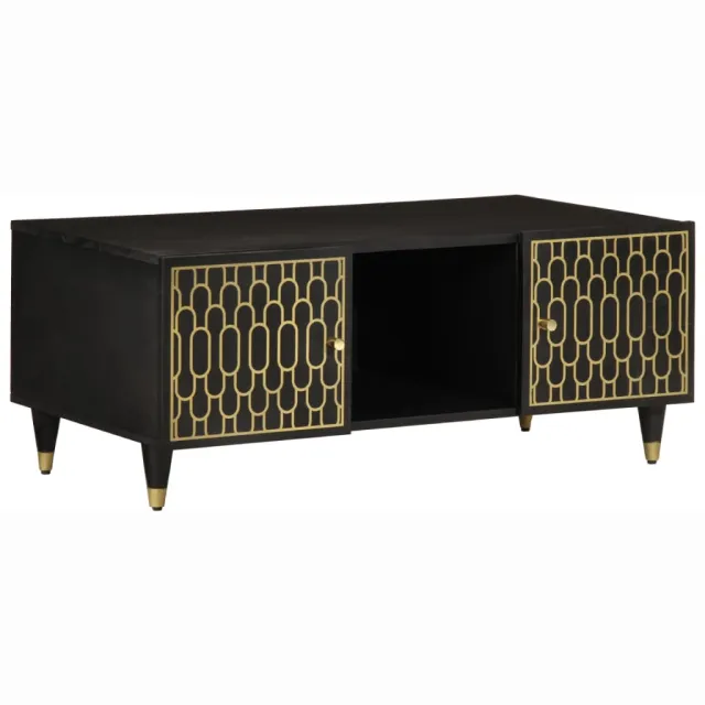 vidaXL Salontafel 100x54x40 cm massief mangohout Zwart