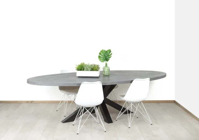 Betonlook tafel ovaal Lillie