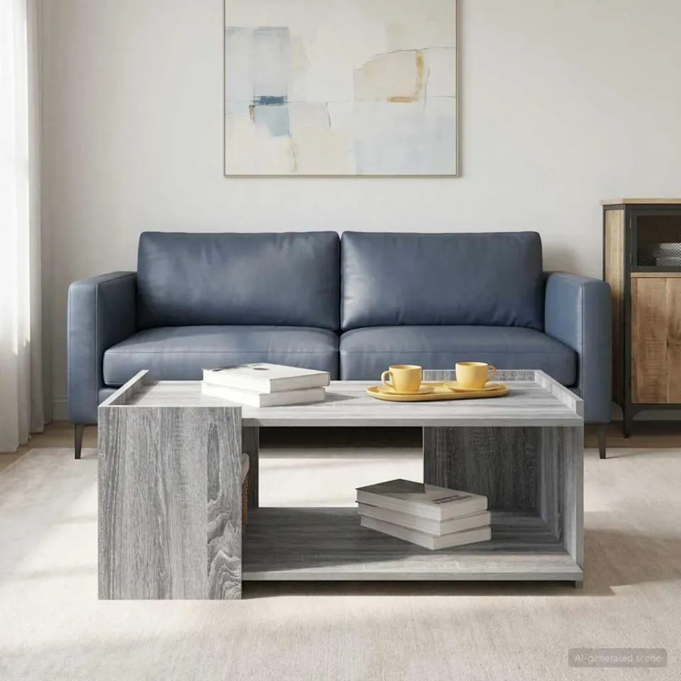 vidaXL Salontafel Grijs sonoma 90 x 50 x 33 cm Bewerkt hout, foto 4