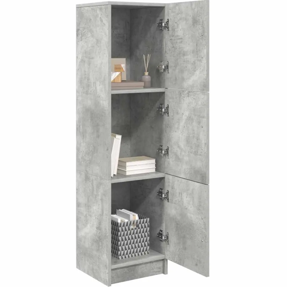 vidaXL Hoge kast Beton Grijs 31.5 x 32 x 122.5 cm, foto 3