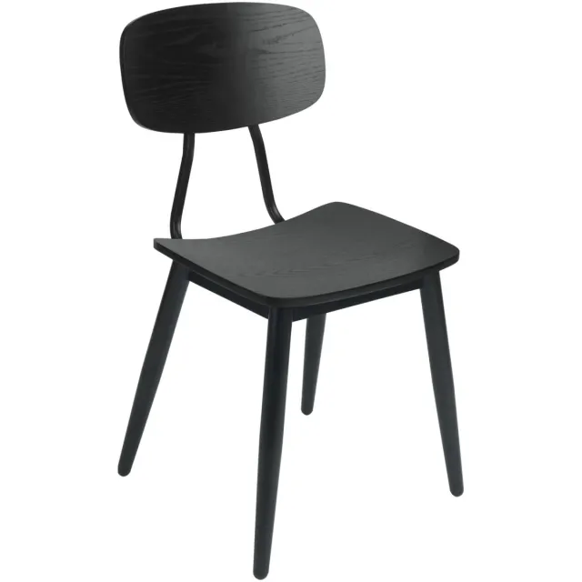 Vega 2x VEGA Stoel Scola; 50x47x85 cm (BxDxH); zitting zwart, frame zwart; 2 stuk / verpakking