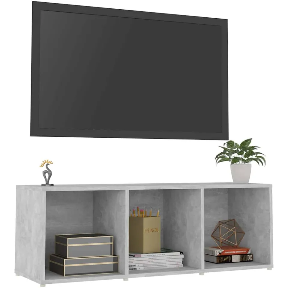 vidaXL Tv-meubel 107x35x37 cm bewerkt hout betongrijs grijs, foto 3