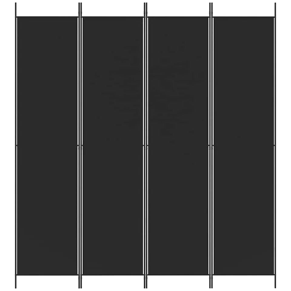 vidaXL Kamerscherm met 4 panelen 200x220 cm stof zwart