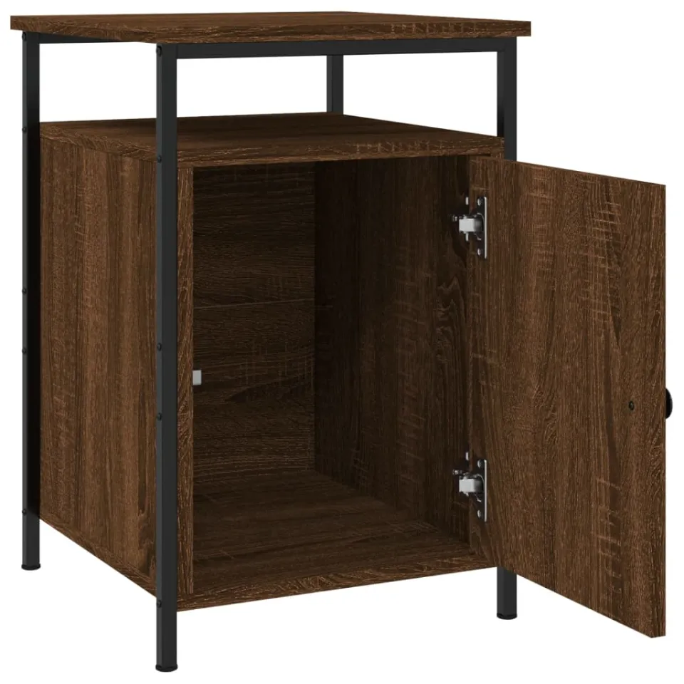 vidaXL Nachtkastjes 2 st 40x42x60 cm bewerkt hout bruin eikenkleur, foto 4