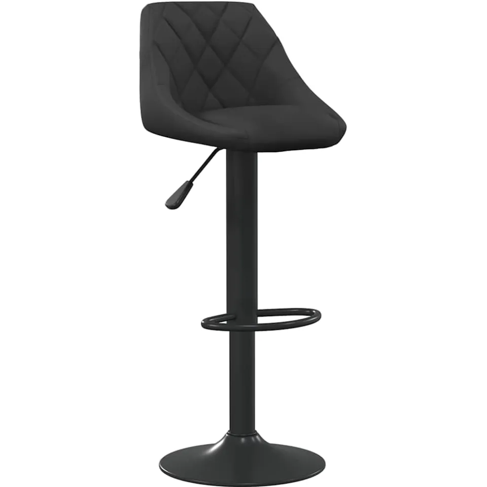 vidaXL Barkrukken 2 st fluweel zwart, foto 3