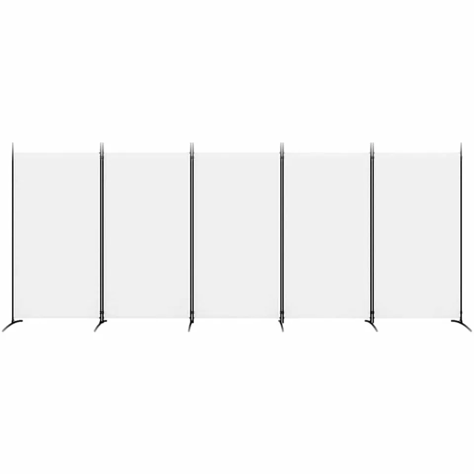 vidaXL Kamerscherm met 5 panelen 433x180 cm stof wit