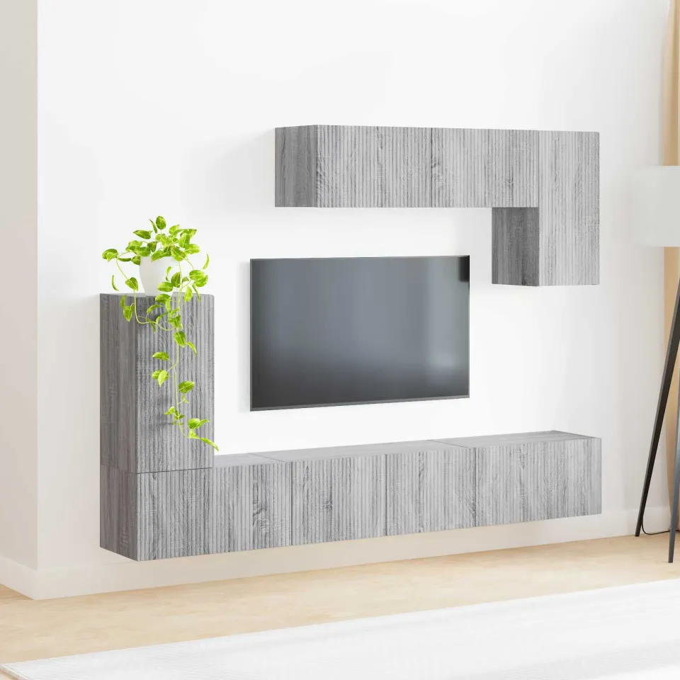 vidaXL Tv-meubelset 4 st Grijs Sonoma Bewerkt hout, foto 4