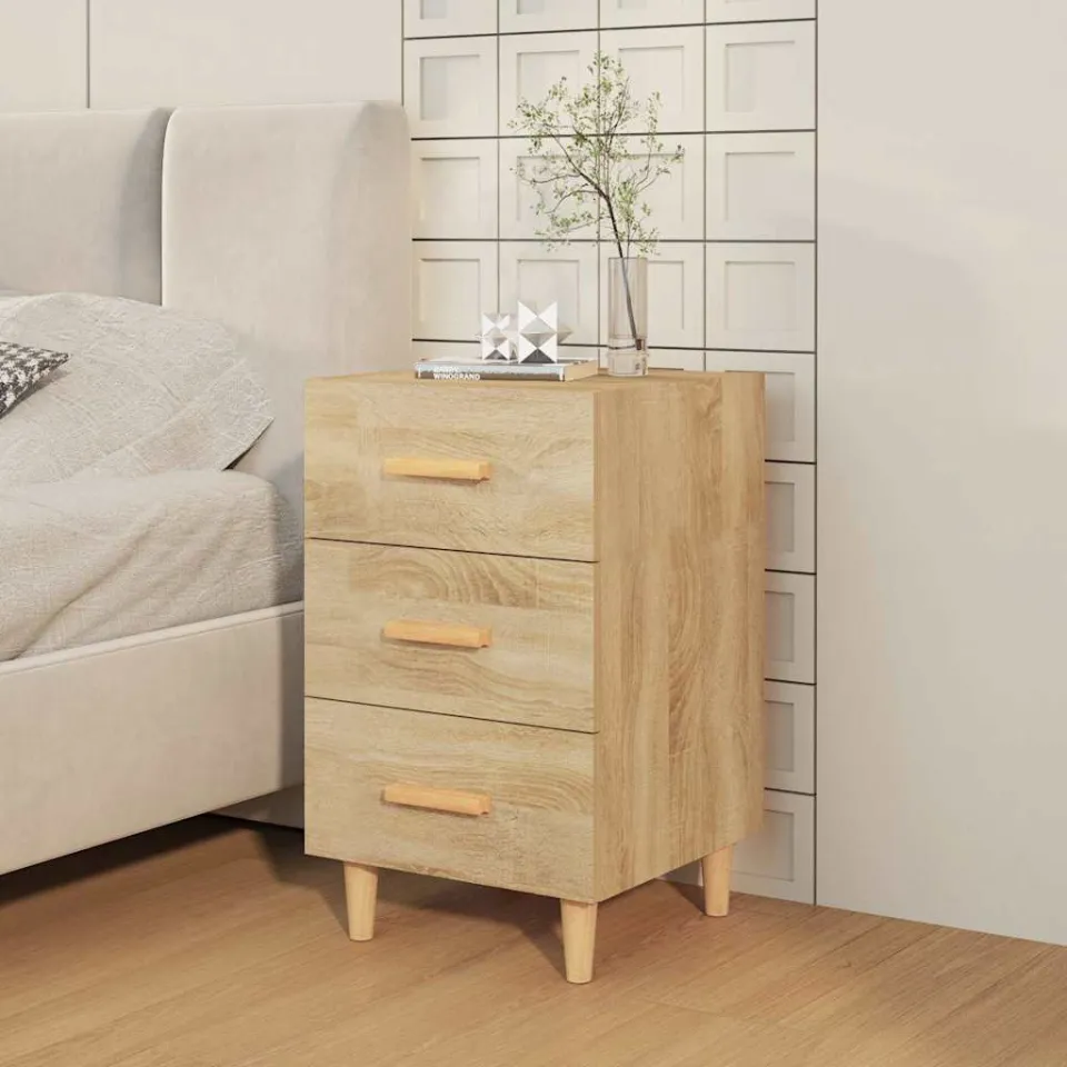 vidaXL Nachtkastje 40x40x66 cm bewerkt hout sonoma eikenkleurig, foto 3