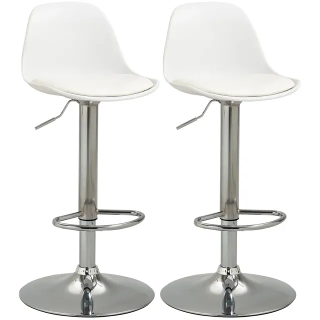 Sweiko Barkruk - Set van 2 - 360° draaibaar - Verstelbare zithoogte - 42 x 38 x 82-104 cm - Wit
