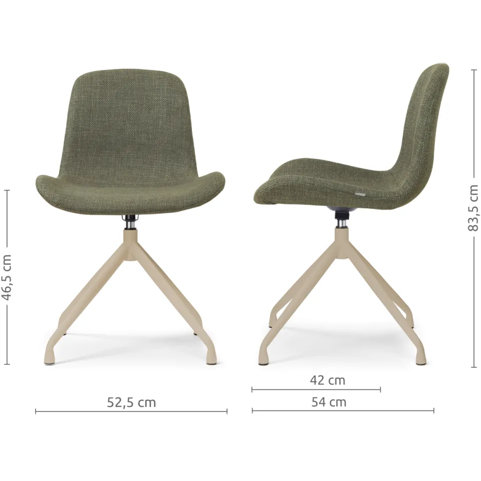 Nolon Nola-Fé draaibare eetkamerstoel forestgroen - beige onderstel, foto 2