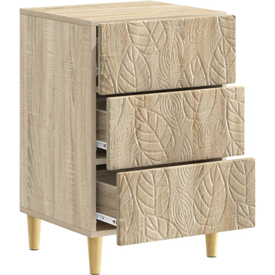 vidaXL Nachtkastje Sonoma Eiken 43 x 41 x 66,5 cm Bewerkt hout Bruin
