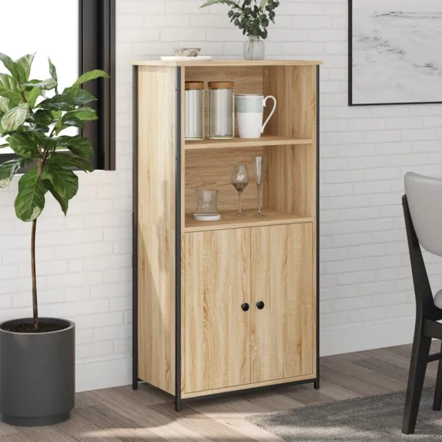 vidaXL Hoge kast 62x36x121,5 cm bewerkt hout sonoma eiken, foto 2