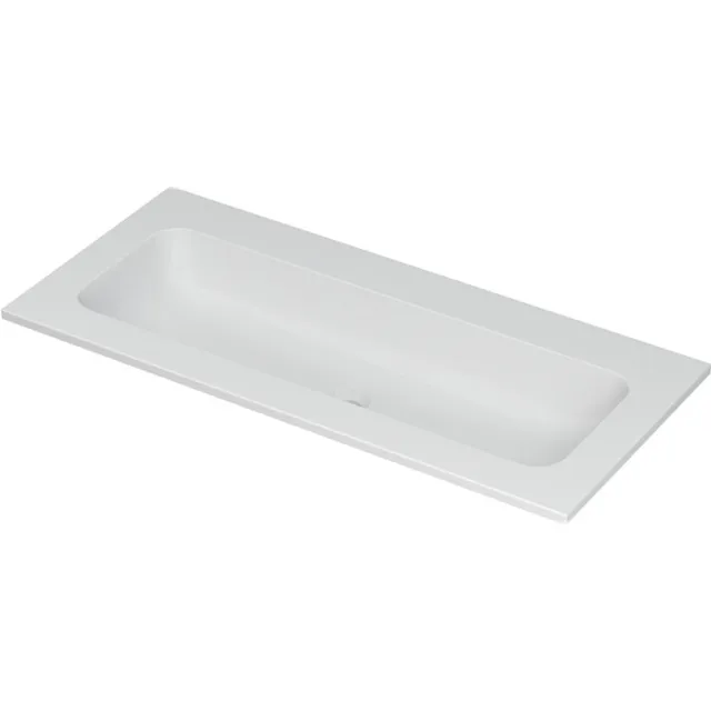 Ink Aspekt meubelwastafel midden 100x45cm - zonder kraangaten - Porselein mat wit