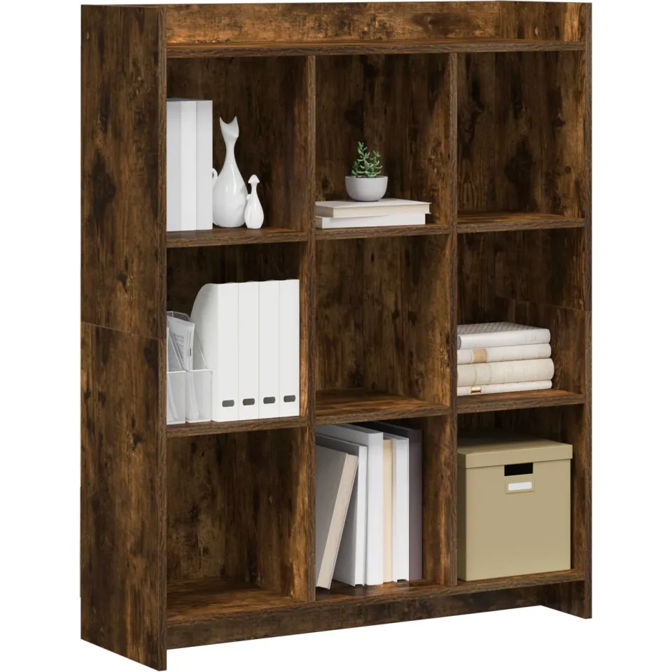 vidaXL Boekenkast Gerookt eiken 87,5 x 30 x 111 cm Bewerkt hout Bruin