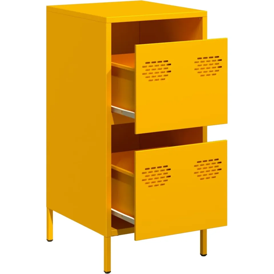 vidaXL Dressoir 35x39x73,5 cm koudgewalst staal mosterdgeel, foto 4