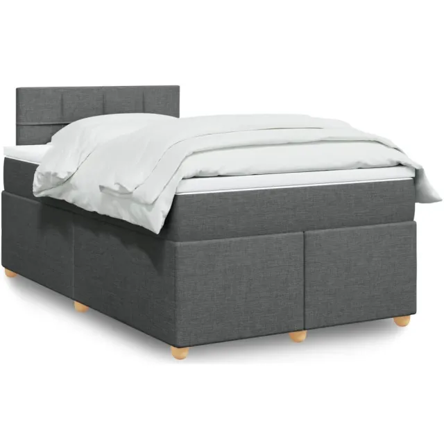 vidaXL Boxspring met matras stof donkergrijs 120x190 cm