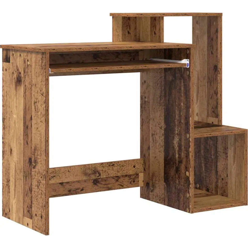 vidaXL Bureau Oud Hout 106 x 41 x 88,5 cm Bewerkt hout bruin, foto 3