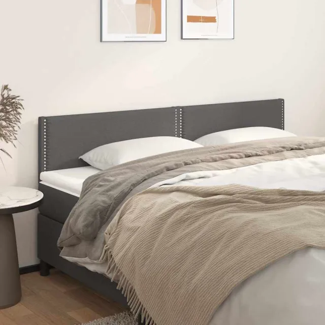 vidaXL Hoofdborden 200x5x78/88 cm kunstleer grijs