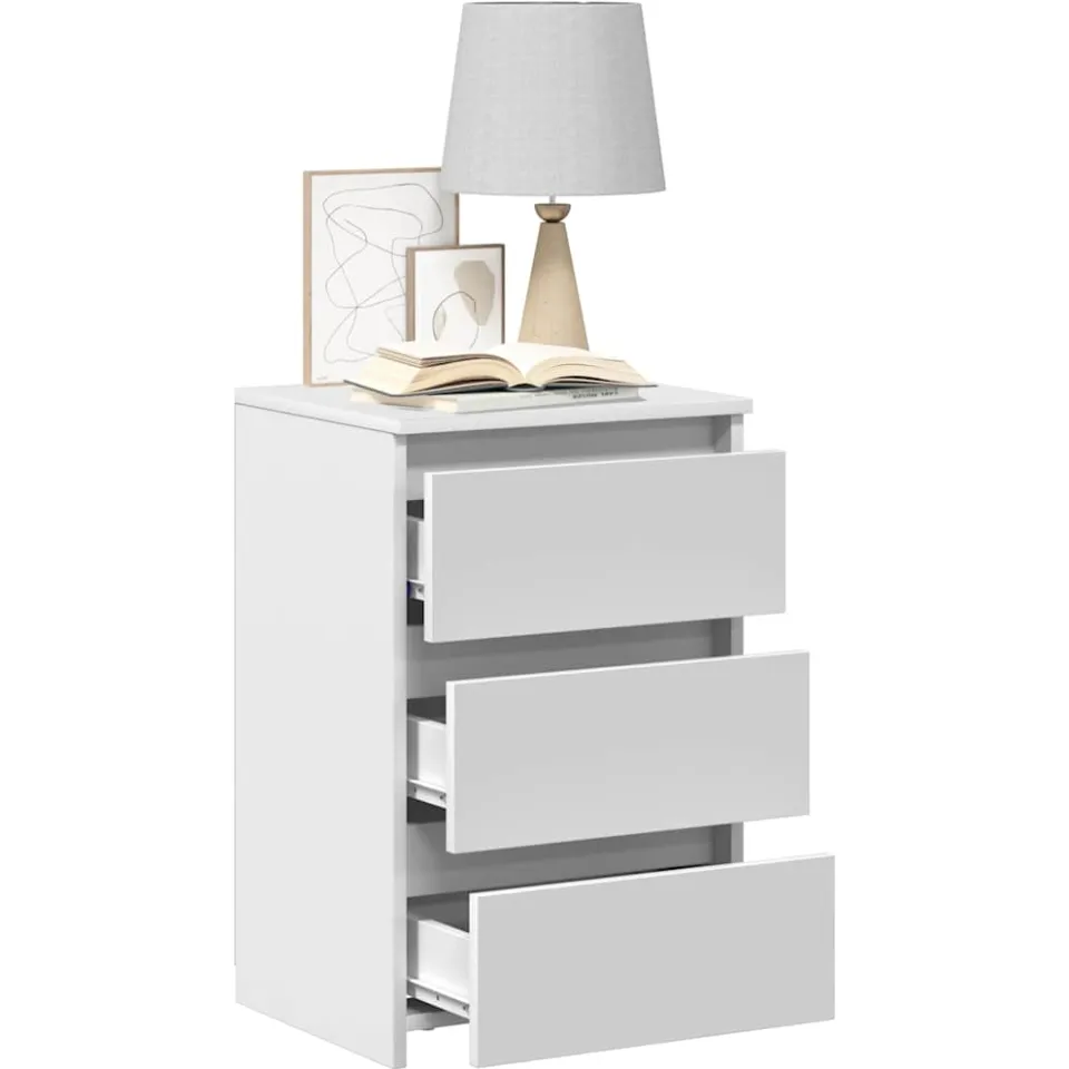 vidaXL Nachtkastjes 2 st 40x35x62,5 cm bewerkt hout wit