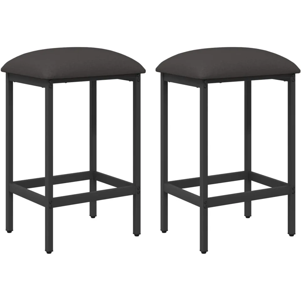 vidaXL Barkruk 2 st Donkergrijs 40 x 32 x 64 cm Bewerkt hout, foto 3