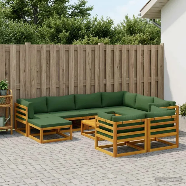 vidaXL Bankstel 10 st Naturel Massief Acaciahout, foto 2